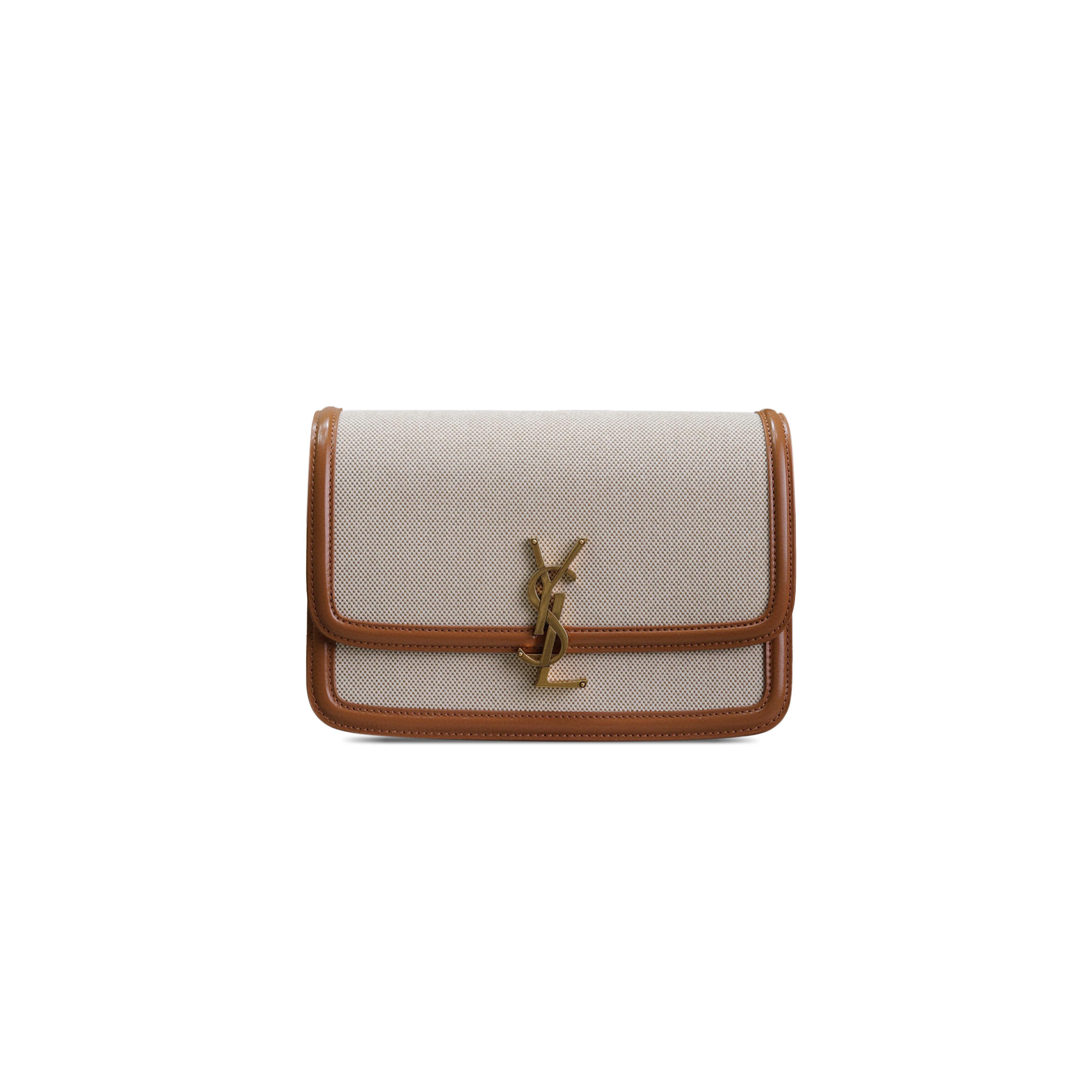 YSL SOLFERINO MEDIUM SATCHEL IN CANVAS AND LEATHER 634305HZD1W9380 (23*16*6cm)